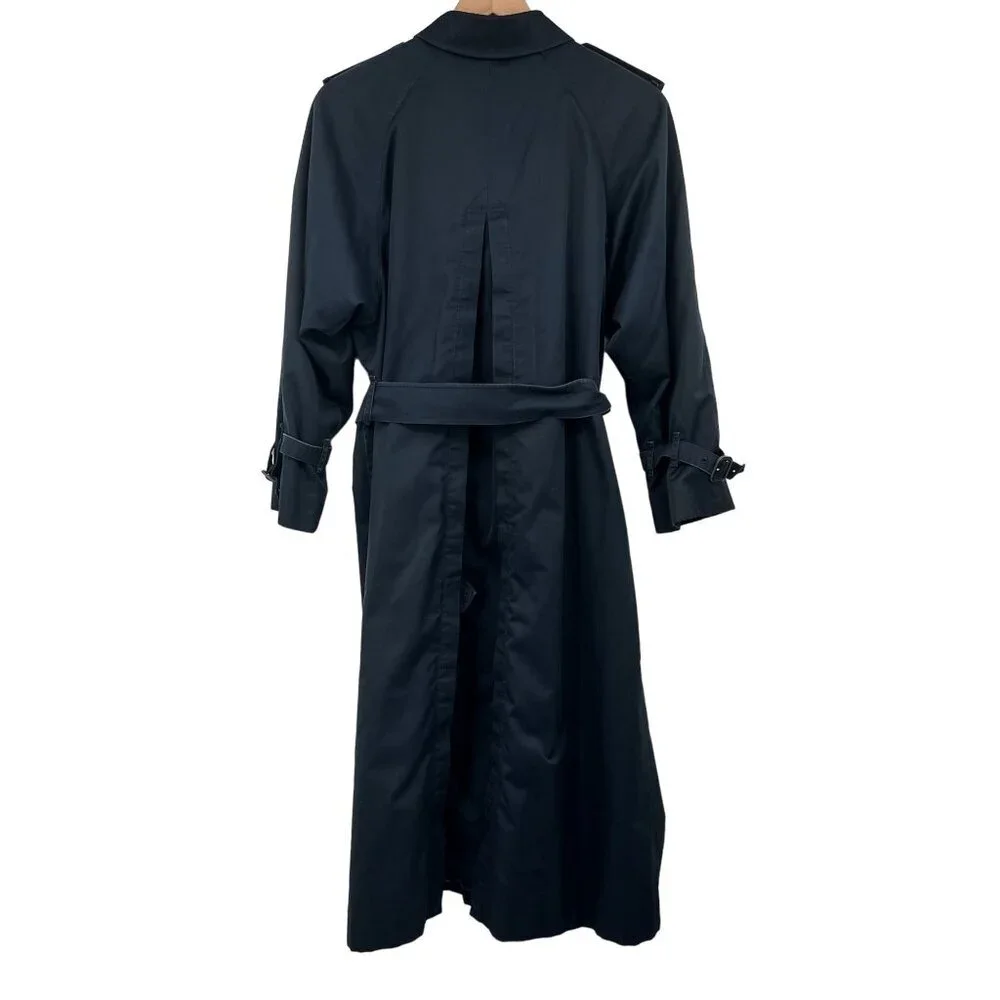 Vintage 80's Burberry Heritage Waterloo Trench Coat Nova Check 10 Long FLAWS - Picture 3 of 13